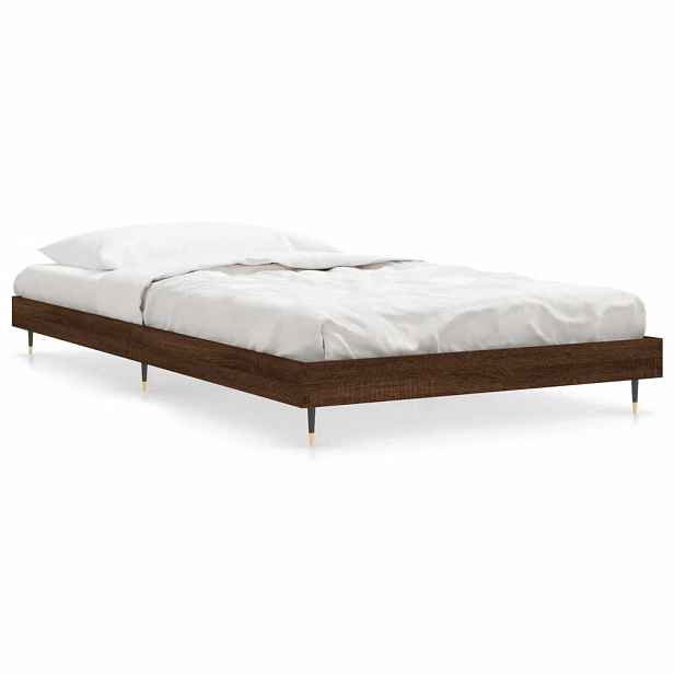 vidaXL Rám postele bez matrace hnědý dub 100 x 200 cm kompozitní dřevo