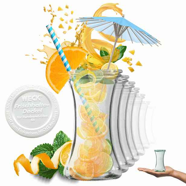 Sklenice Weck 200 Ml pohárků Deli, žáruvzdorné plastové víčka, 12 Ks