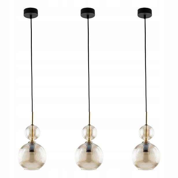 Tk Lighting Sada 3x Závěsná lampa Sophia Cognac 11040
