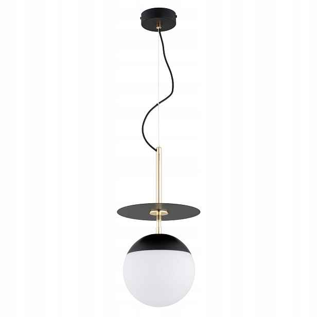Alfa Qeency závěsná lampa černo-zlatá koule bílá E27 15W