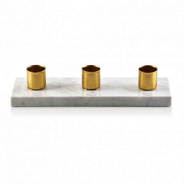 Mondex SVÍCNÍK Cedric Marmor, konglomerát, bílý mramor, 20x6,5xh4 cm