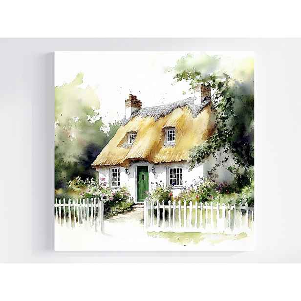 Obraz Na Plátně Canvas Krajina Anglie Dům Chata Zahrada Střecha Vesnice 50x50