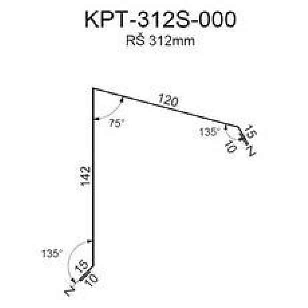 Ukončení pultové střechy RS312S-75 SP25 RAL7035 0,50mm 2bm
