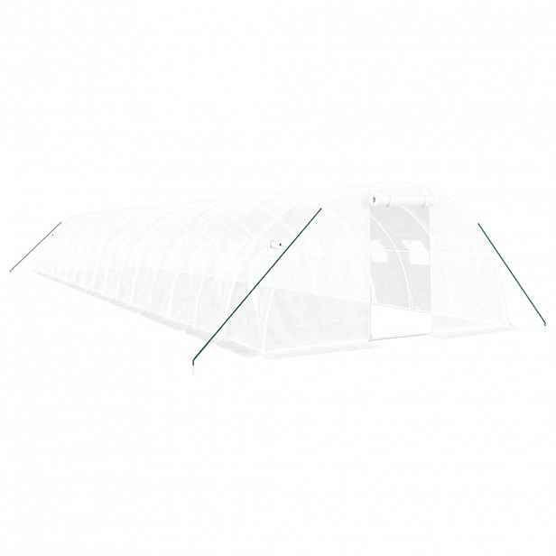 vidaXL Skleník s ocelovým rámem bílý 64 m² 16 x 4 x 2 m