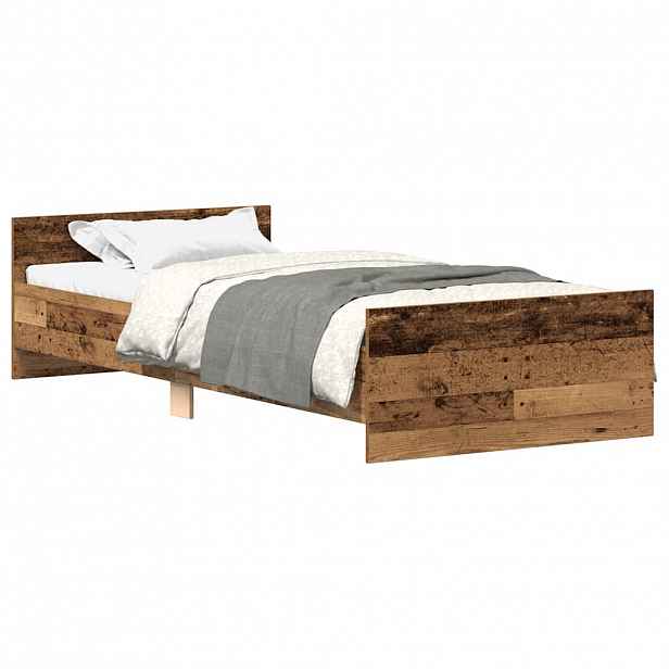 vidaXL Rám postele bez matrace Staré dřevo 90x190cm Technické dřevo