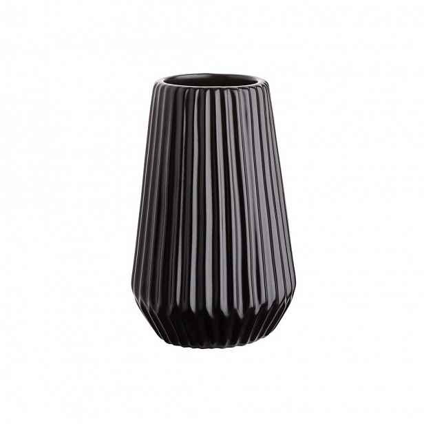 Butlers RIFFLE Váza 13,5 cm - černá