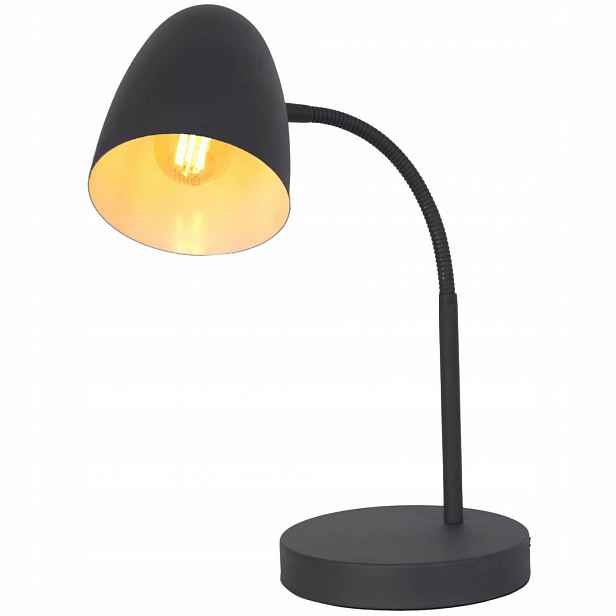 Černá stolní lampa Jason s pohyblivým zdrojem pro kancelář Globo