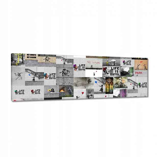 Obrazy 120x40 Banksy Megamix Koláž