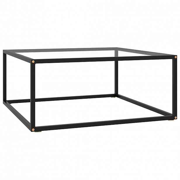 vidaXL Konferenční stolek černý s tvrzeným sklem 80 x 80 x 35 cm