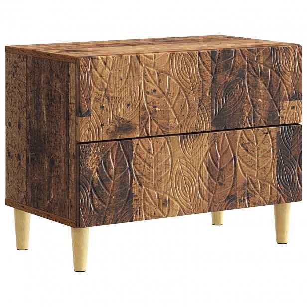 vidaXL Noční stolek Staré dřevo 62 x 34,5 x 48 cm Kompozitní dřevo