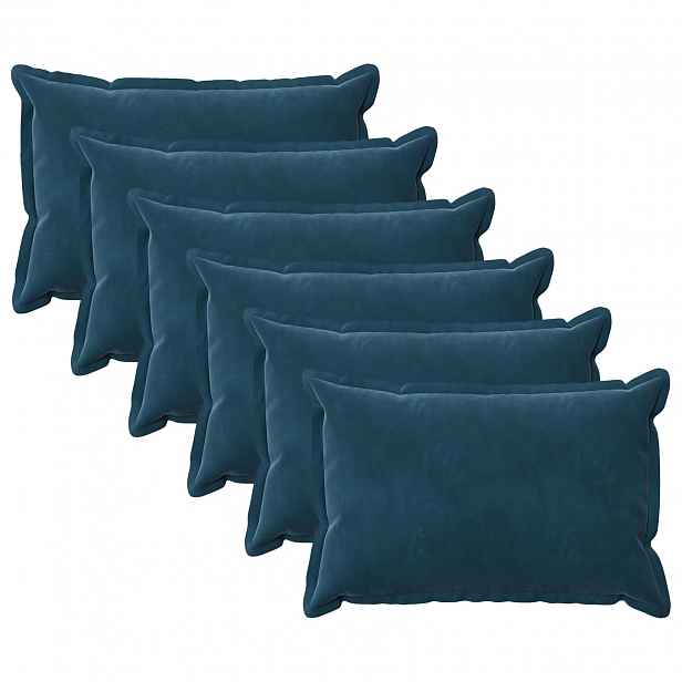 vidaXL Povlak na polštář 6 pcs HOUTEN Modrá 40 x 60 cm Samet
