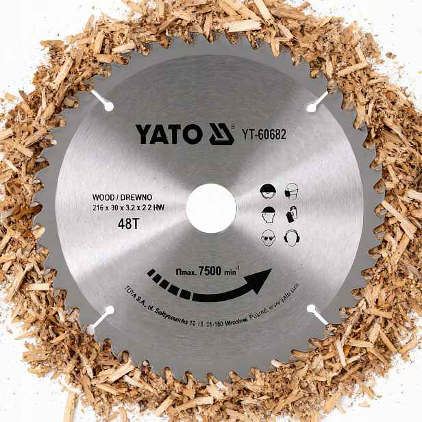 Vidiový Kotouč Na Dřevo 216X48TX30MM Yato YT-60682