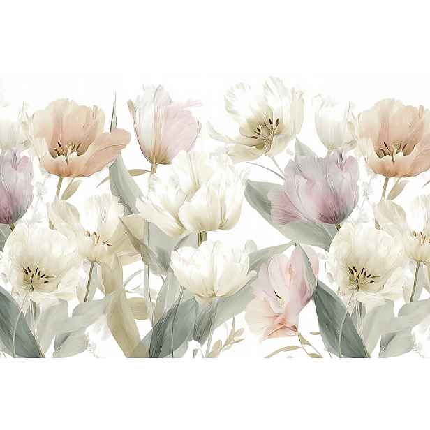 Vliesová fototapeta Květy Tulipány Shabby Chic Glamour 416x254 130g