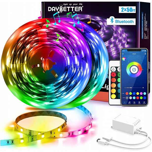 Led Pásek 30M Rgb 5050 Bluetooth Dálkový Ovladač Synchronizace Hudby
