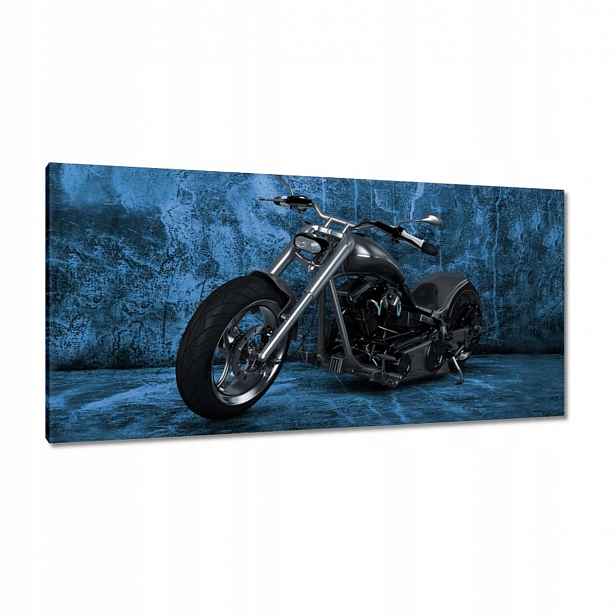 Obrazy 115x55 Modrá stěna Chopper