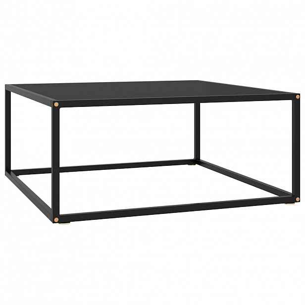 vidaXL Konferenční stolek černý s černým sklem 80 x 80 x 35 cm