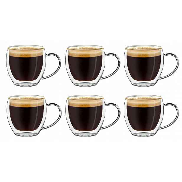 Lux Značkové 6x Sklenice S Dvojitou Stěnou Nafukovací Sklo 100 ml Espresso Cr