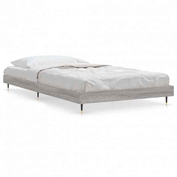 vidaXL Rám postele šedý sonoma 90 x 200 cm kompozitní dřevo