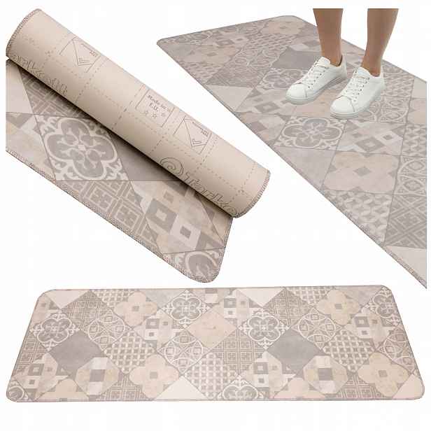 Koberec Běhoun do kuchyně 63x180 Pvc podložka protiskluzová voděodolný vzor patchwork