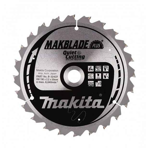 Makita - Pilový kotouč na dřevo, 190x20 mm, 24 zubů B-32437
