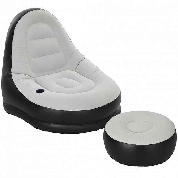 Outsunny NAFUKOVACÍ SOFA, Světle šedá+Černá, Plast