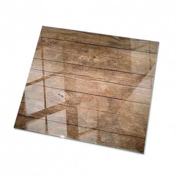 TULUP SKLENĚNÁ DESKA 60x60 cm Struktura dřevěných prken