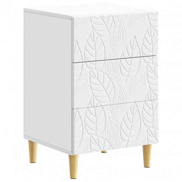 vidaXL Noční stolek Bílá 43 x 39,5 x 66,5 cm Kompozitní dřevo