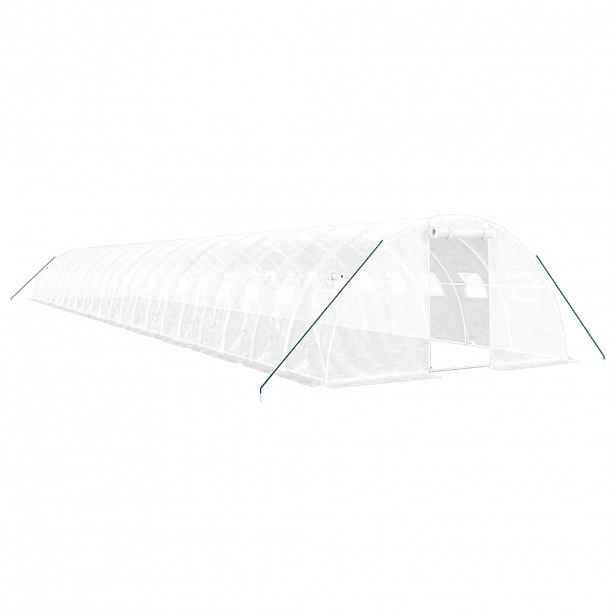 vidaXL Skleník s ocelovým rámem bílý 88 m² 22 x 4 x 2 m