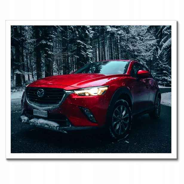 Plakáty v rámu 50x40 Červená Mazda Auto
