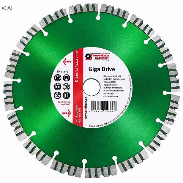 Diamantový Kotouč Giga Drive 350/12/25,4 mm Segmenty Turbo železobeton