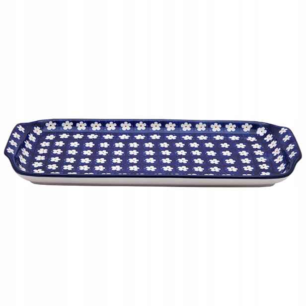 Miska plochá 32 cm Ceramika Artystyczna Bolesławiec dek 0247 Květiny