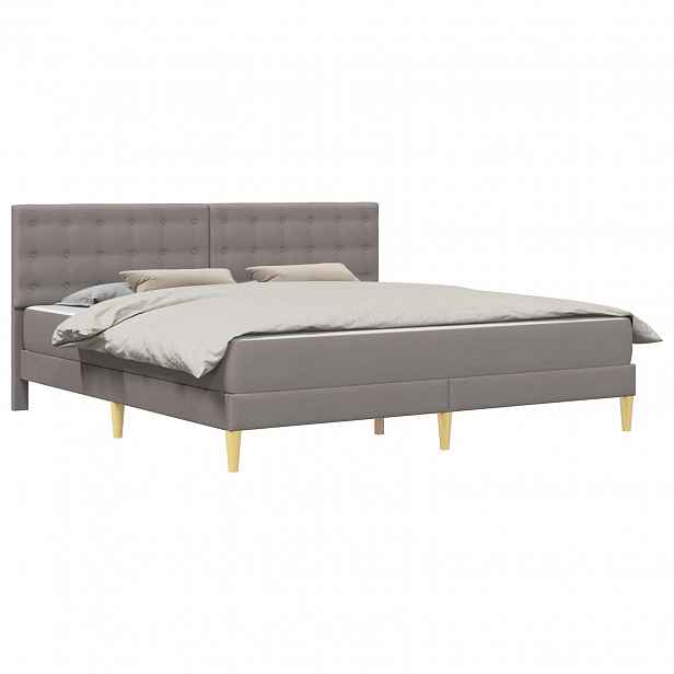 vidaXL Rám postele s matrací s čelo Taupe 180 x 200 cm Textil