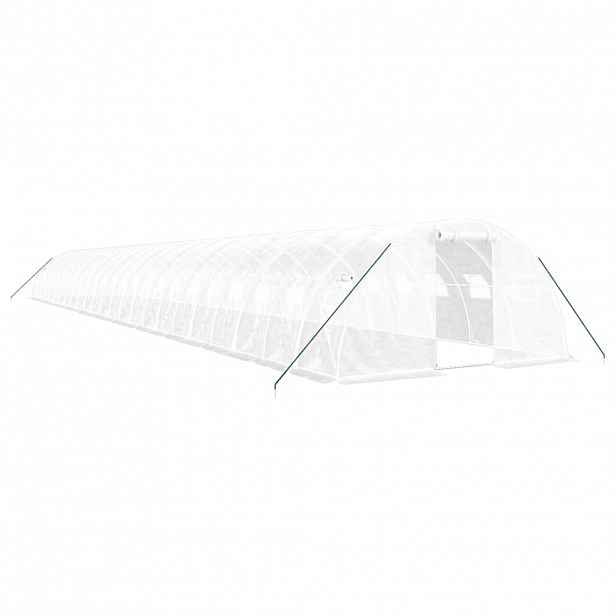 vidaXL Skleník s ocelovým rámem bílý 96 m² 24 x 4 x 2 m