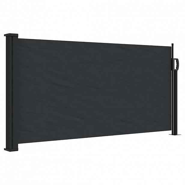 vidaXL Zatahovací boční markýza černá 100 x 500 cm