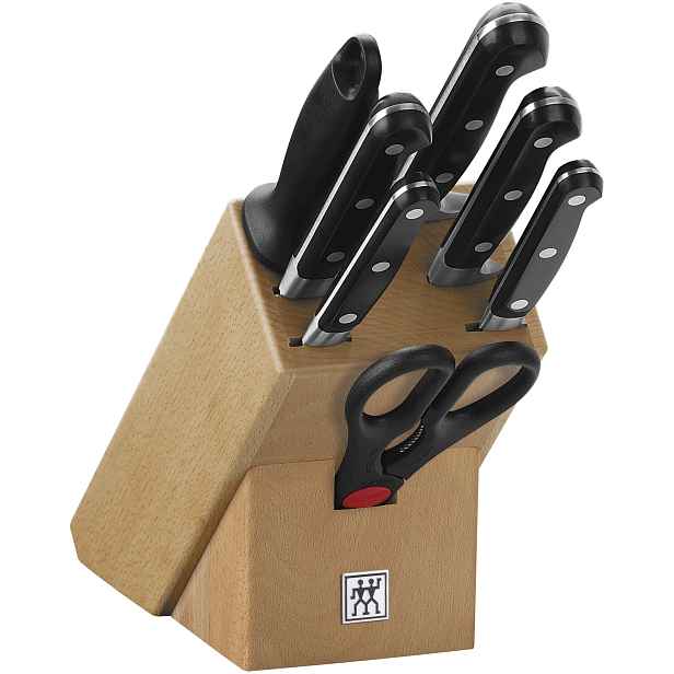 Zwilling Four Star sada 7 dílů 4 nože ocílka nůžky blokové kované