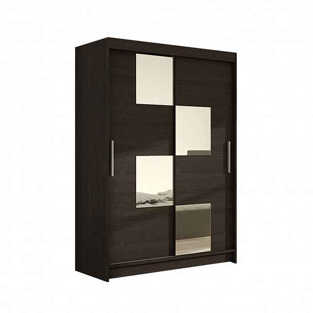 šatní skříň MIAMI III čokoládová šířka 120 cm