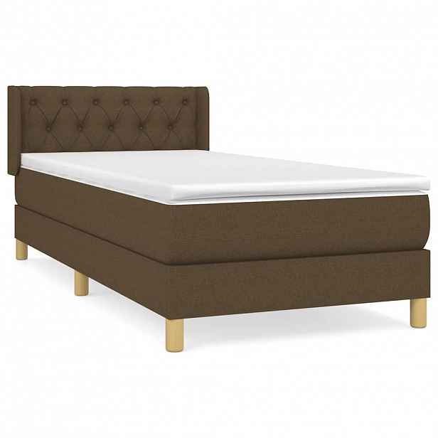 vidaXL Box spring postel s matrací tmavě hnědá 80x200 cm textil
