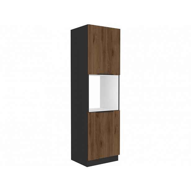 Kuchyňská skříň na vestavnou troubu TOVA - šířka 60 cm, ořech okapi / černá