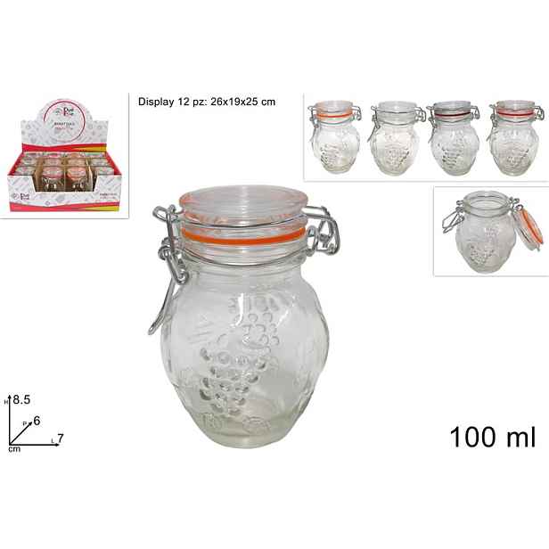 PROHOME - Dóza sklo 7x6x8,5cm 100ml klip různé barvy