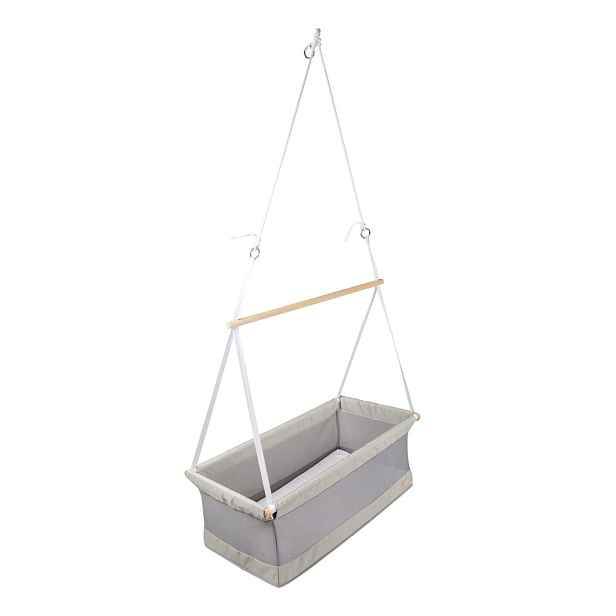 Šedá kolébka 90x45 cm Safe asleep – Roba