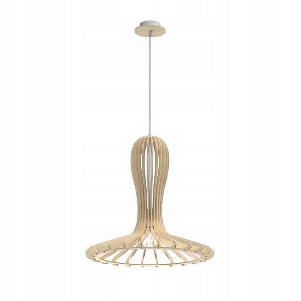 Závěsná lampa světlá hnědá dřevěná boho do jídelny nad stůl ostrov Amplex