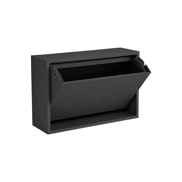 Černý nástěnný odpadkový koš z recyklovaného plastu Mini Box – ReCollector