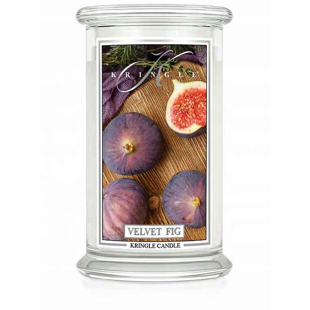 Velvet Fig – Kringle Candle – velká svíčka se dvěma knoty (624 g)