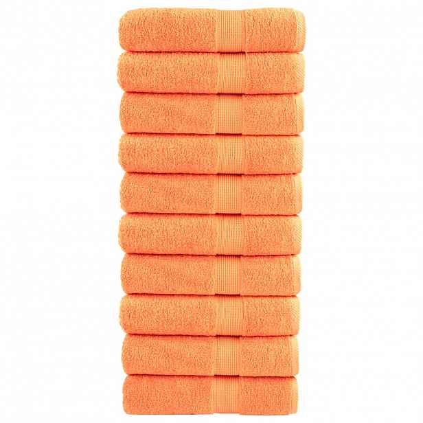 vidaXL Premium ručníky SOLUND 10 ks oranžové 70 x 140 cm 600 g/m²
