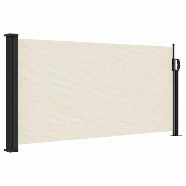 vidaXL Zatahovací boční markýza krémová 100 x 500 cm