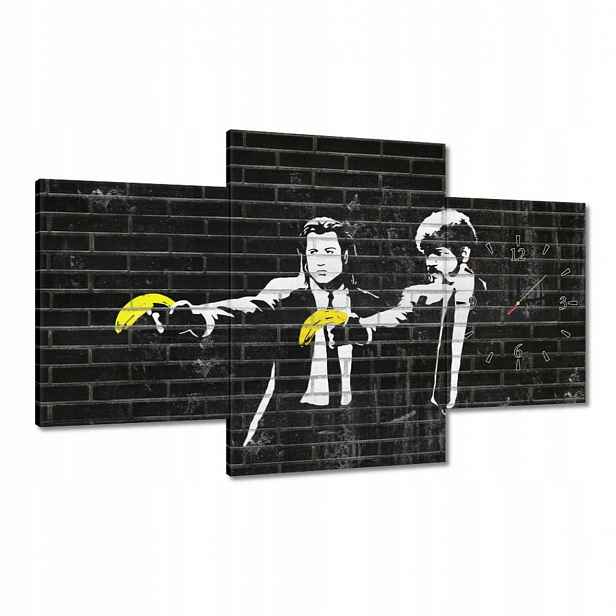 Nástěnné hodiny 100x60 Banksy Banana Fiction