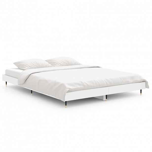 vidaXL Rám postele bílý 135 x 190 cm kompozitní dřevo