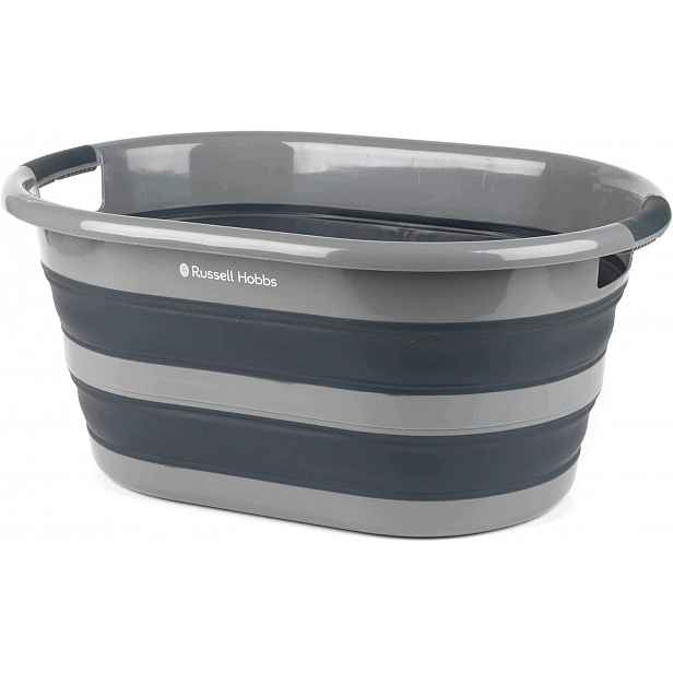 Koš Na Prádlo Russell Hobbs 27 L Skládací, Černý, Šedý, Oválný