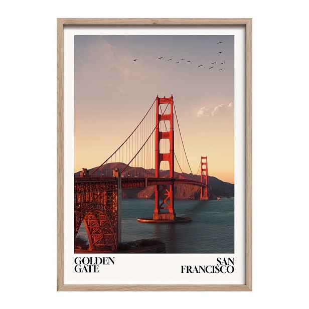 Tištěný obraz s rámem 50x70 cm Golden Gate – Styler