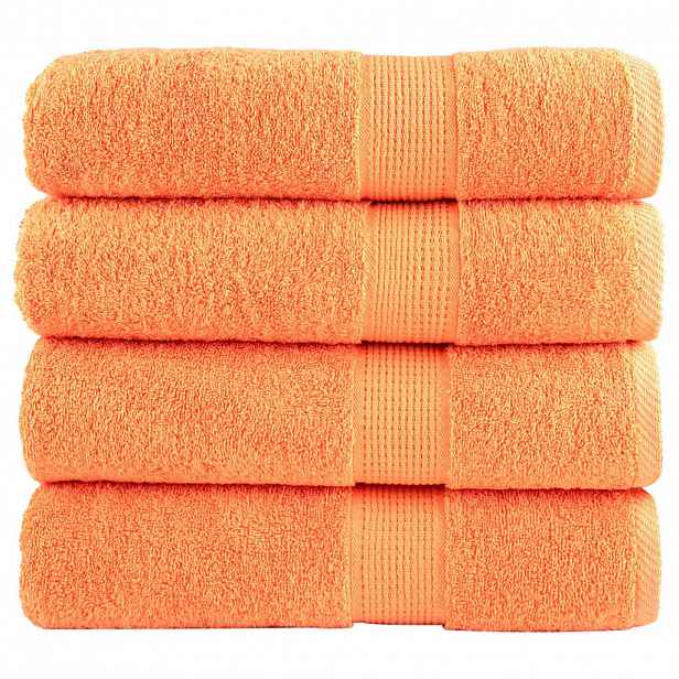 vidaXL Prémiové osušky SOLUND 4 ks oranžové 100x150 cm 600 g/m²